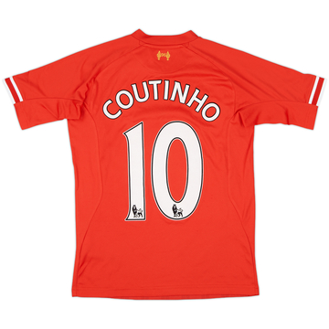 2014-15 Liverpool Home L/S Shirt Coutinho #10 - 9/10 - (S)
