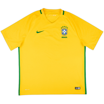 2016-17 Brazil Home Shirt - 8/10 - (XL)