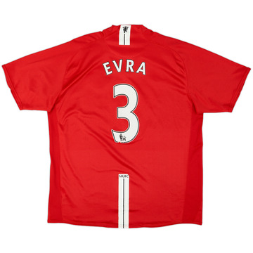 Camiseta de local del Manchester United 2007-09 Evra #3 - 7/10 - (XL)