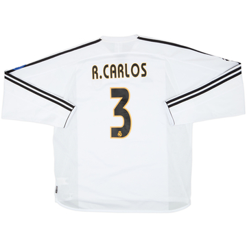 2003-04 Real Madrid Home L/S Shirt R.Carlos #3 - 8/10 - (XL)