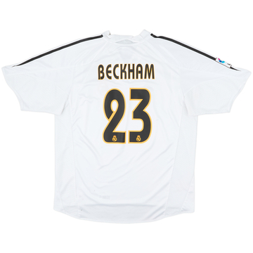 2004-05 Real Madrid Home Shirt Beckham #23 - 7/10 - (XL)