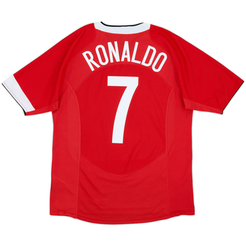 ウェア Manchester Utd 2004 CL RONALDO 7 + Patch 2004-06 Manchester United Home L/S Shirt Ronaldo #7 - 10/10