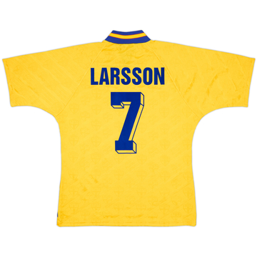 1998-00 Sweden Away Shirt Larsson #7 - 7/10 - (L)