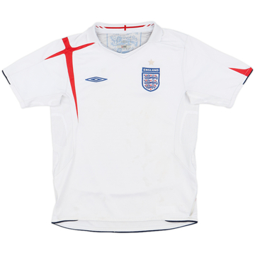 2005-07 England Home Shirt - 4/10 - (M.Boys)