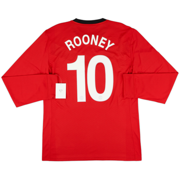 2009-10 Manchester United Player Issue Home L/S Shirt Rooney #10 (L)