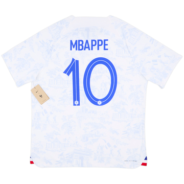 2022-23 France Authentic Away Shirt Mbappe #10 - 10/10 - (XXL)