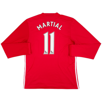 2016-17 Manchester United Home L/S Shirt Martial #11 - 4/10 - (L)