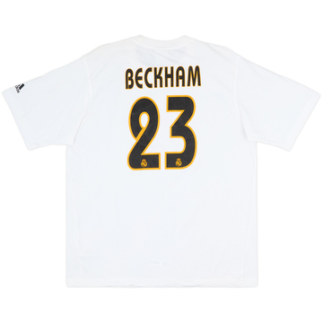 2003-04 Real Madrid adidas 'Beckham #23' Graphic Tee - 6/10 - (L)