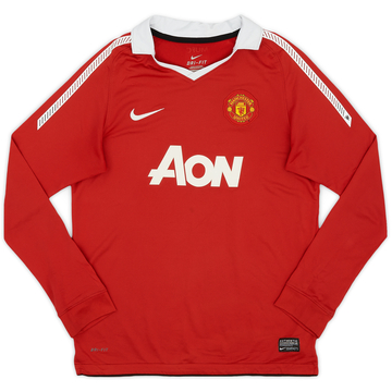 2010-11 Manchester United Home L/S Shirt Smalling #12 - 8/10 - (L)
