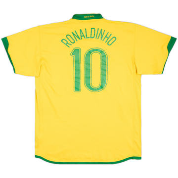 2006-08 Brasil Camiseta Local Ronaldinho #10 - 7/10 - (L)