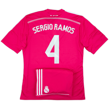 Camiseta de visitante del Real Madrid 2014-15 y Pantalones cortos Sergio Ramos #4 - 7/10 - (XL)