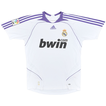 レア！adidas 2007-2008real madirdホーム ユニフォーム Real Madrid 2007 2008 Authentic Adidas Home Football Soccer