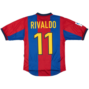 1998-00 Barcelona Home Shirt Rivaldo #11 - 9/10 - (XS)