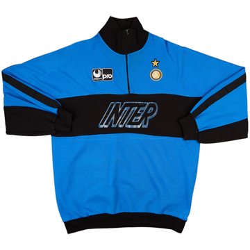 1990-91 Inter Milan Uhlsport 1/4 Zip Sweat Top - 5/10 - (L)