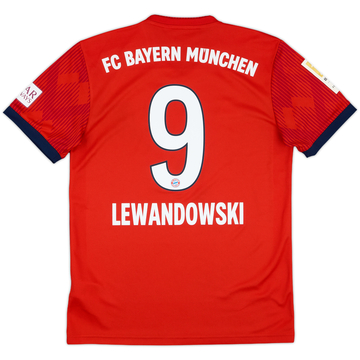 ウェア FC Bayern Munich LEWANDOWSKI 9 2018-19 Bayern Munich Home L/S Shirt Lewandowski #9 (S)