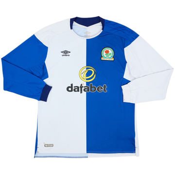 2017-18 Blackburn Rovers Home L/S Shirt - 7/10 - (XL)