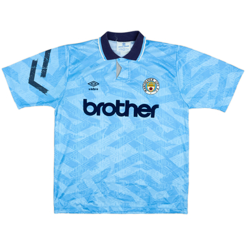 1991-93 Manchester City Home Shirt - 8/10 - (XL)