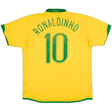 2006-08 Brasil Camiseta Local Ronaldinho #10 - 5/10 - (XL)