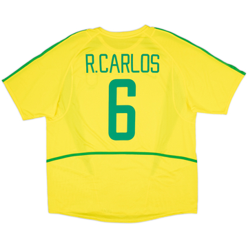 Camiseta de local de Brasil 2002-04 R.Carlos #6 - 8/10 - (XL)