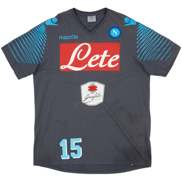 2014-15 Napoli Macron Cotton Tee - 5/10 - (XL)