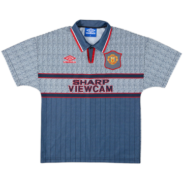 マンチェスター・ユナイテッド1995-96 Awayシャツ UMBRO 英国製 1995-96 Manchester United Away Shirt - 8/10 - (L.Boys)