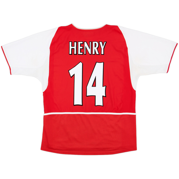 【2002-04 NIKE arsenal home L/S shirt】 2002-04 Arsenal Home Shirt Henry #14 - 8/10 - (M)