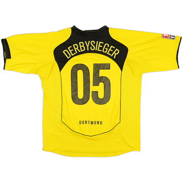 ウェア 04-05 Dortmund Signature Game Shirt 2004-05 Borussia Dortmund Home Shirt Worns #4 - 8/10 - (L)
