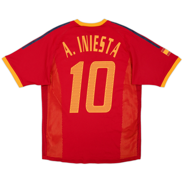 2002-04 Spain Player Issue Home Shirt A. Iniesta #8 - 8/10 - (S)