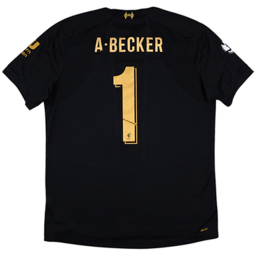 リバプールFC A. BECKER ブラック　ゴールド 2019-20 Liverpool GK S/S Shirt A.Becker #1 - 8/10 - (XL.Boys)
