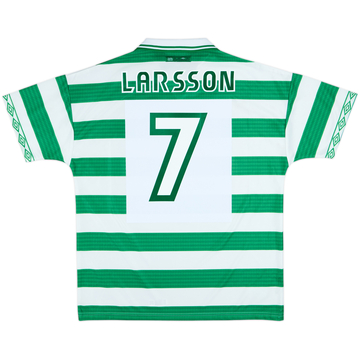 1997-99 Celtic Home Shirt Larsson #7 - 9/10 - (XL)