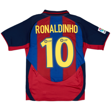 2003-04 Barcelona Home Shirt Ronaldinho #10 - 8/10 - (XXL)