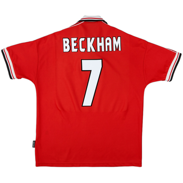 1998-00 Manchester United Home Shirt Beckham #7 - 8/10 - (XL)