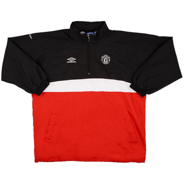 1998-00 Manchester United Umbro 1/4 Zip Hooded Drill Top