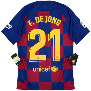 2019-20 Barcelona Home Shirt F.De Jong #21 - 9/10 - (S)