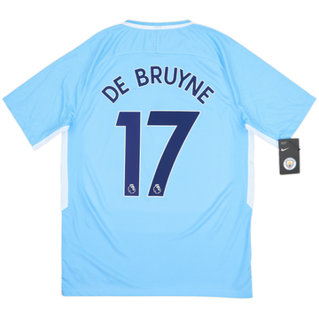 Manchester City 2017 Home Jersey #17 De Bruyne Nike Blue