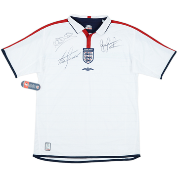 2003-05 England Signed Home L/S Shirt - 7/10 - (L.Boys)