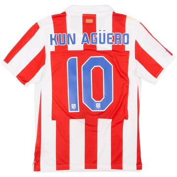 2010-11 Atletico Madrid Home Shirt Kun Aguero #10 - 8/10 - (M)
