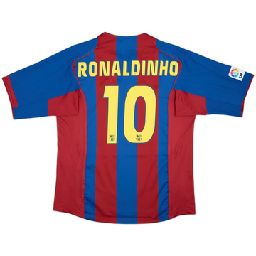 2004-05 Barcelona Home Shirt Ronaldinho #10 - 8/10 - (XL)