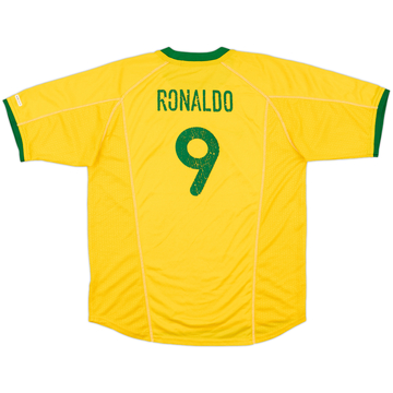 2000-02 Brazil Home Shirt Ronaldo #9 - 6/10 - (XL.Boys)
