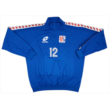 1997-99 Dinamo Zagreb Player Issue Lotto 1/2 Zip Track Top - 8/10 - (XXL)