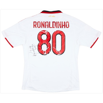 2009-10 AC Milan Signed Away Shirt Ronaldinho #80 - 4/10 - (L)