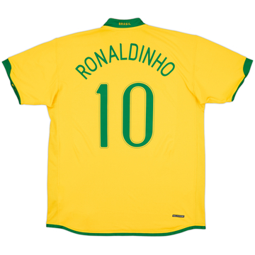 2006-08 Brasil Camiseta de local Ronaldinho #10 - 8/10 - (S)