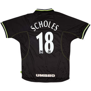 Umbro Manchester United ドリルトップ　90s 1998-99 Manchester United Third Shirt Scholes #18 - 8/10 - (L)