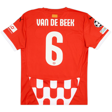 Camiseta de local emitida para partido de la Champions League del Girona 2024-25 van de Beek #6
