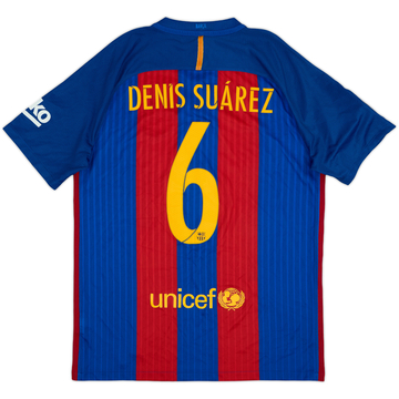 2016-17 Barcelona Home Shirt Suarez #9 - 10/10 - (M)