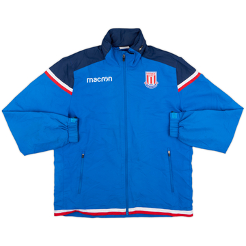 2014-15 Stoke City Macron Hooded Rain Jacket - 8/10 - (M)
