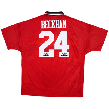 1994-96 Manchester United Home Shirt Beckham #24 - 10/10 - (XL)