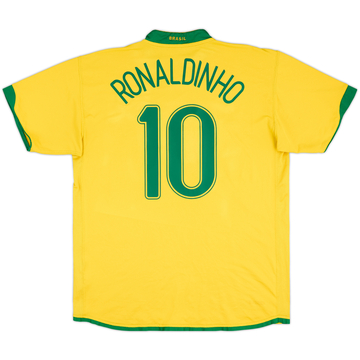 2006-08 Brasil Camiseta Local Ronaldinho #10 - 6/10 - (XL)