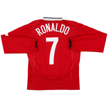 ウェア Manchester Utd 2004 CL RONALDO 7 + Patch 2004/06 Manchester United Home Jersey #7 Ronaldo XL Nike