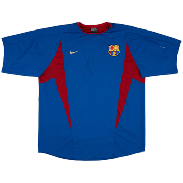 2002-03 Barcelona Player Issue Signed Home Shirt Puyol #5